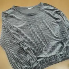 ZARA ベロア調 長袖 トップス チャコールグレー
