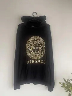 ★極美未使用品★VERSACE★GOLDメデューサロゴパーカー★BLACK★
