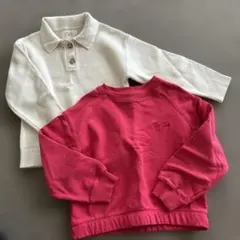 ZARA 120cm ホワイトセーター ピンクトレーナー２点セット