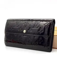 ルイヴィトン モノグラム ヴェルニ ポルトフォイユサラ アマラント 長財布