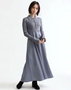 FRAY I.D フライアイディ ポロカラーニットコンビワンピース