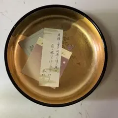 ◆中古品◆漆器の花模様の盆　13-1035
