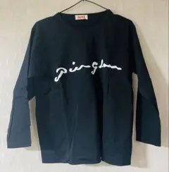 レディース 七分袖カットソー ブラック ロゴ S〜M相当