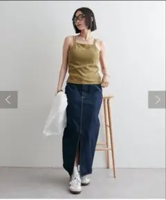 Discoat USコットン デニムナロースカート ネイビー Sサイズ