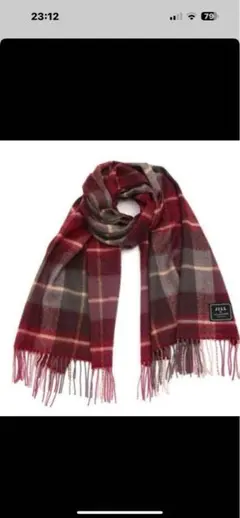 JILL チェック柄 マフラー 赤 グレー