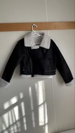 ショート丈 ブラック ムートンコート