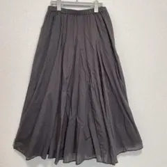ニコアンド フレア　ロングスカート コットン100% 総ゴム　ダークグレー