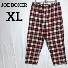 【ゆったりXL】チェック柄 イージーパンツ 赤 黒 ウエストゴム ルームウェア