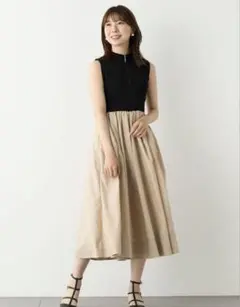 CELFORD ハーフジップニットドッキングワンピース