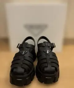 PRADA ラバー サンダル モノリス　厚底 ブラック　38のサムネイル