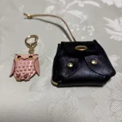 ハンドメイド　革細工フクロウ　リュック
