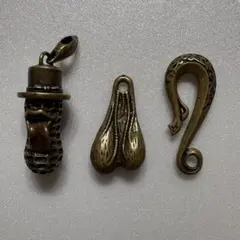 ブラス　真鍮製　キーホルダー&キーフックセット　キーリング　アメカジ　ルード系