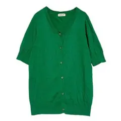 レプシィム　半袖薄手ニットカーディガン　緑　Mのサムネイル