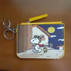 スヌーピー パスケース キーチェーン付き