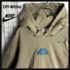 【限定コラボ】オフホワイト ナイキ☆パーカー 全面刺繍ロゴ バックプリント即完売