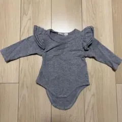 肩フリル　ロンパース　80