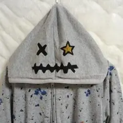 ScoLar スウェット パーカー ゆったり 薄手 M 総柄 スカラー キラキラ