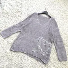 新品✨OttoCollectionオットー スパンコールハートニットセーター3L
