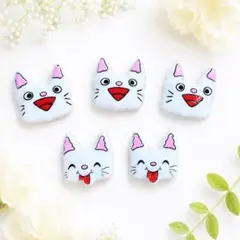 ノンタン　ネイルパーツ フェイス 5個セット 顔2パターン　約1センチのサムネイル
