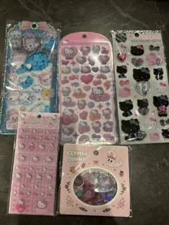 正規品おはじきシール　タイル　コットンパフィー　ウォーターシール　シールセット