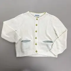 新品未使用　Jocomomola アイボリー 綿ニットカーディガン
