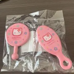 未使用2024年キティ　ミニミラー&ミニブラシセット　レトロ　カオハナ