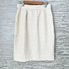 MISCH MASCH ミッシュマッシュ　ツイード調ミニスカート38 ホワイト