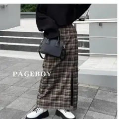 PAGEBOY チェック スカート 美品　ページボーイ　ロングスカート　タイト