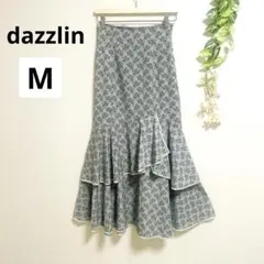 【dazzlin】ダズリン 花柄 ティアード マーメイドスカート グレー Mのサムネイル