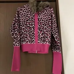 新品　ゆーちょぱ　ヒョウ柄ピンクパーカー Mサイズのサムネイル