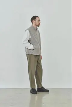 Still by hand ウールナイロンジップベスト 48