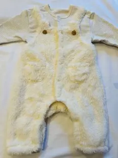 フリースロンパース クリーム色 60