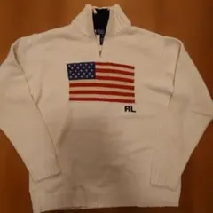 ラルフローレン星条旗ジップセーター