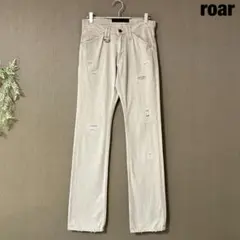 【roar】ダメージ&リペア加工 ワークパンツ クロスガン スタッズ サイズ1のサムネイル