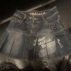 TRALALA デニム プリーツ ミニスカート　y2k 女児のサムネイル