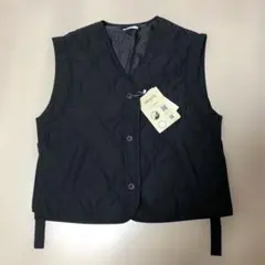 ブラック　キルティングベスト　L