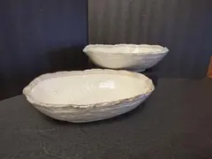 益子・笠間　陶器 楕円大鉢(35×15)2枚セット 和食器 益子・笠間 陶器 楕円大鉢(35×15)2枚セット 和食器 - メルカリ