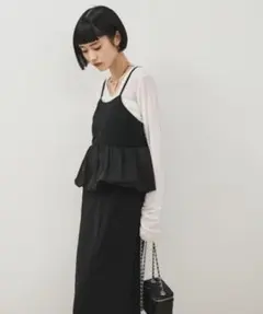 ペプラム キャミワンピース ブラックのサムネイル