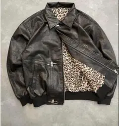 Belvet Leopard Lined Fireman Jacket 黒 - メルカリ