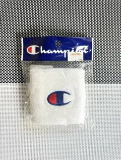 【新品・日本製】Champion チャンピオンリストバンド ホワイトCロゴ刺繍