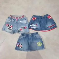 BABYDOLL デニムスカート3点セット