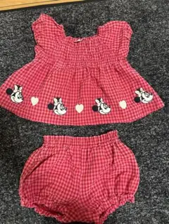 ミニーマウス ギンガムチェック セットアップ