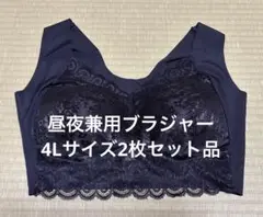 昼夜兼用黒ブラジャー2点セット 4Lサイズ