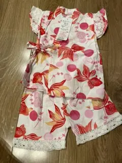 新品未使用　金魚柄甚平　女の子　80cm
