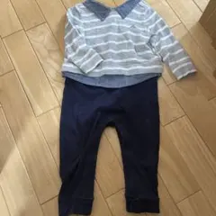 ストライプ 襟付きロンパース 95cm