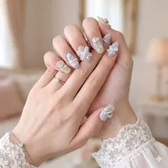 水色 レース ティアラ プリンセスネイル♡