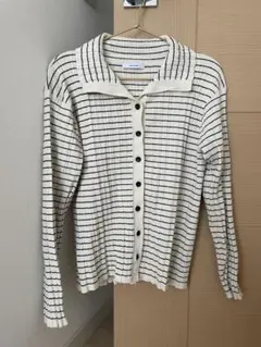 JOURNAL STANDARD アイボリー・ブラックストライプ カーディガン