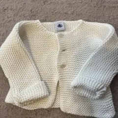 PETIT BATEAU ホワイトカーディガン 12m
