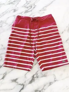 ラコステ　水着　ボーダー　赤