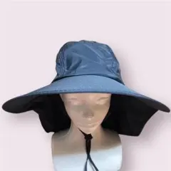 夏の必須アイテム　ネイビー色多機能帽子